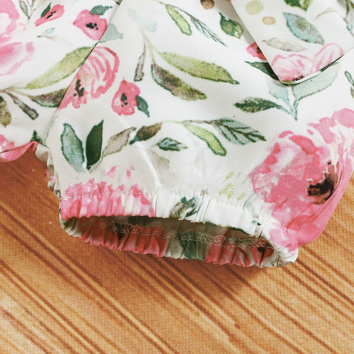 Cute Suit Baby Girl Flower Summer Printing Letter Cotton Three-piece Set