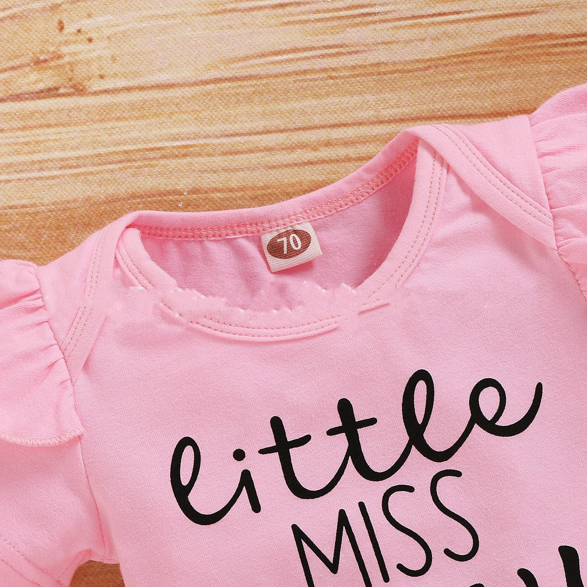 Cute Suit Baby Girl Flower Summer Printing Letter Cotton Three-piece Set